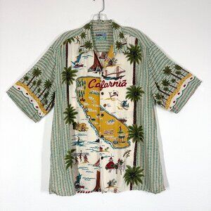 Reyn Spooner Vintage Hawaiian Shirt XL California Vacation Tourist US State Camp